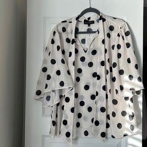 ELOQUII polka dot blouse